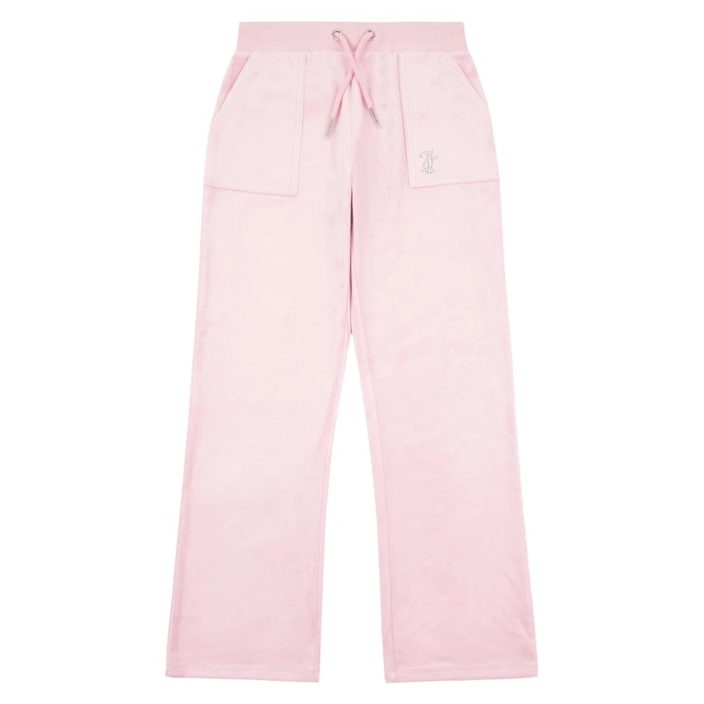 Juicy Couture , Sweatpants, Female, Pink, 15 Y, Diamante Logo Wide Leg Joggers