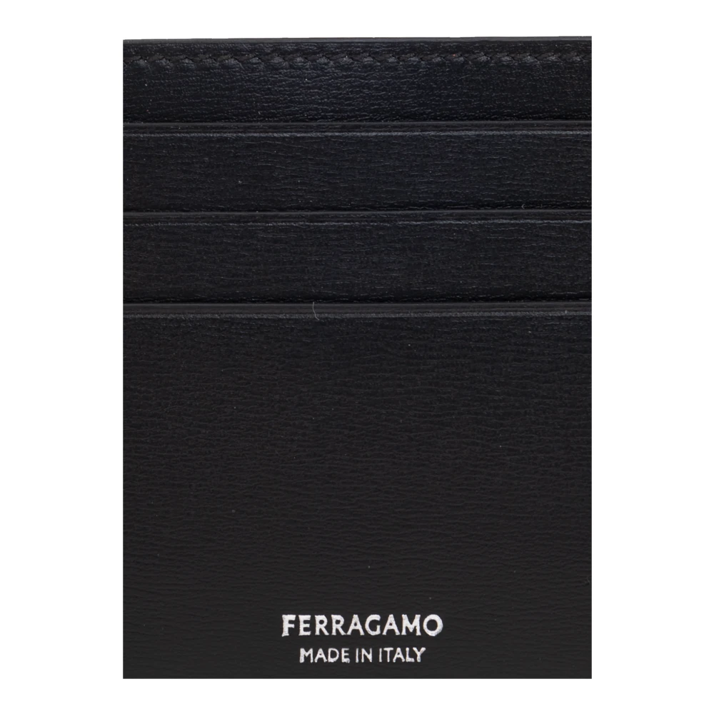 Salvatore Ferragamo Leren kaarthouder Black Heren