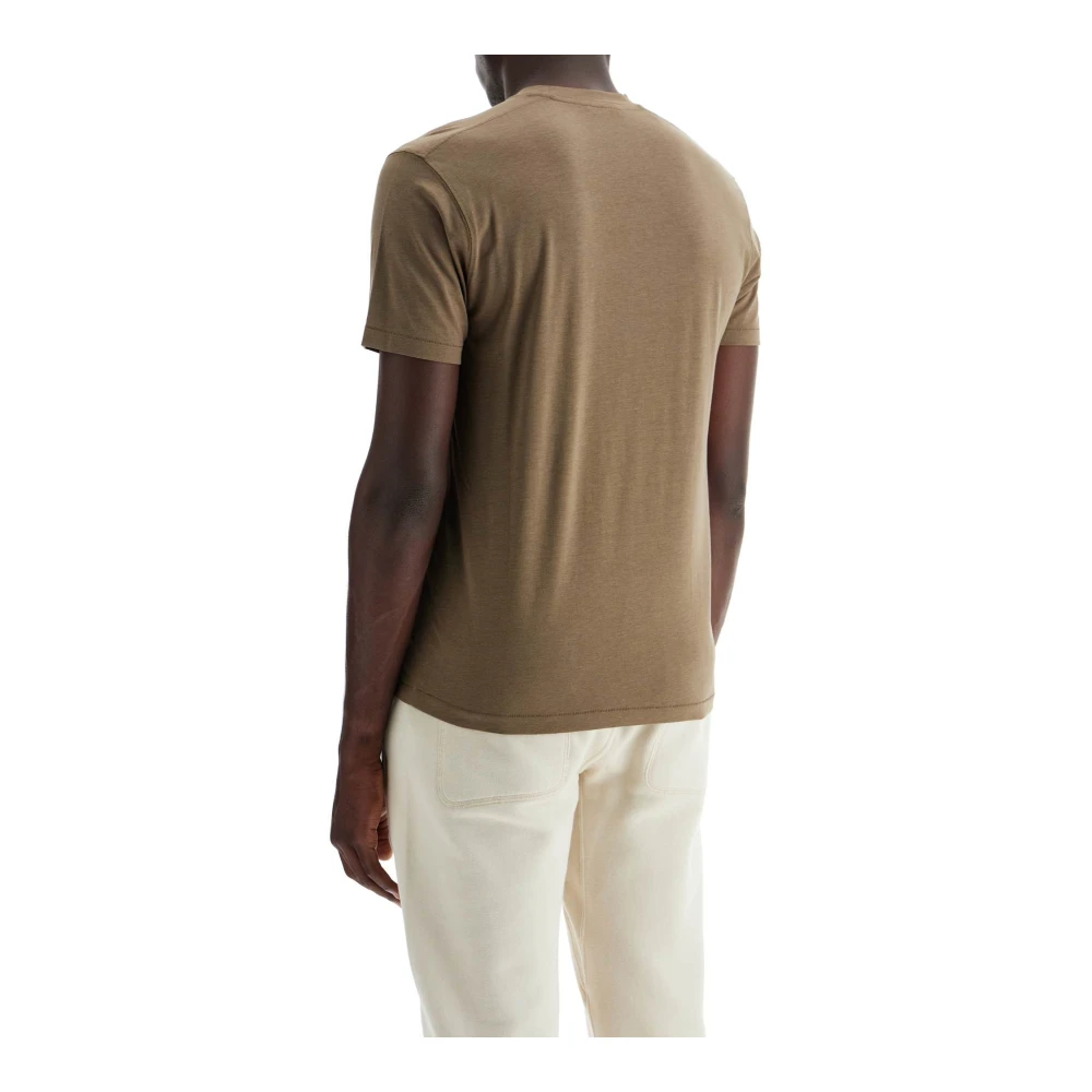 Tom Ford Zachte Katoen Lyocell Crewneck T-shirt Green Heren