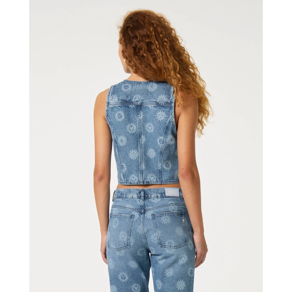 Fabienne Chapot Denim Gilet Cltgil15 Gigi Blue Dames