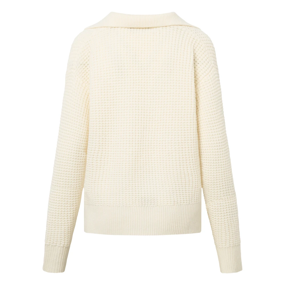 Windsor Luxe V-hals gebreid voor vrouwen White Dames