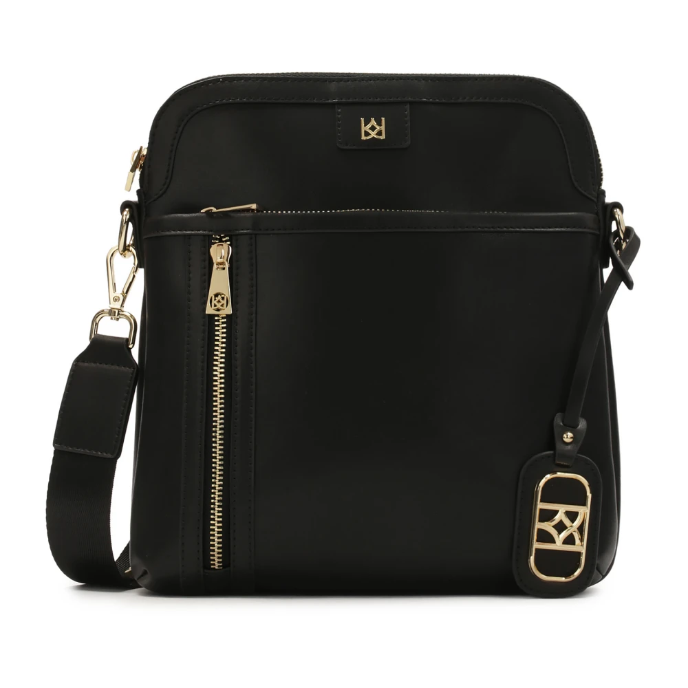 Kazar Zwarte leren posttas Black Dames