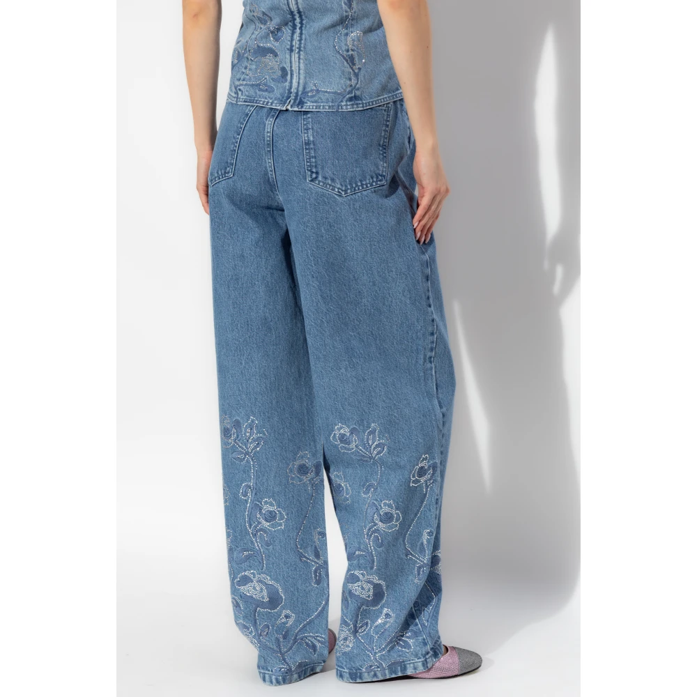 Rotate Birger Christensen Jeans met glinsterende pailletten Blue Dames