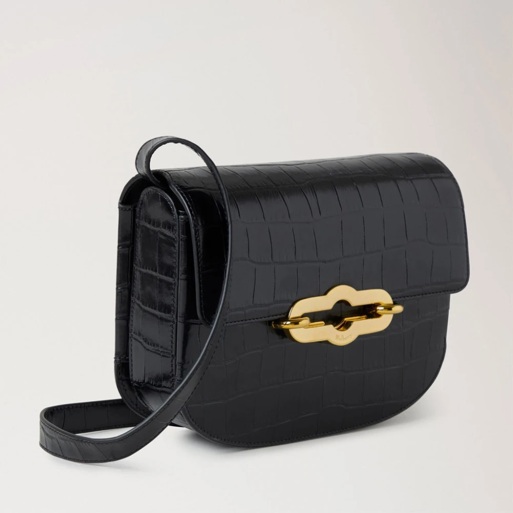 Mulberry Zwarte Glanzende Krokodil Satchel Black Dames