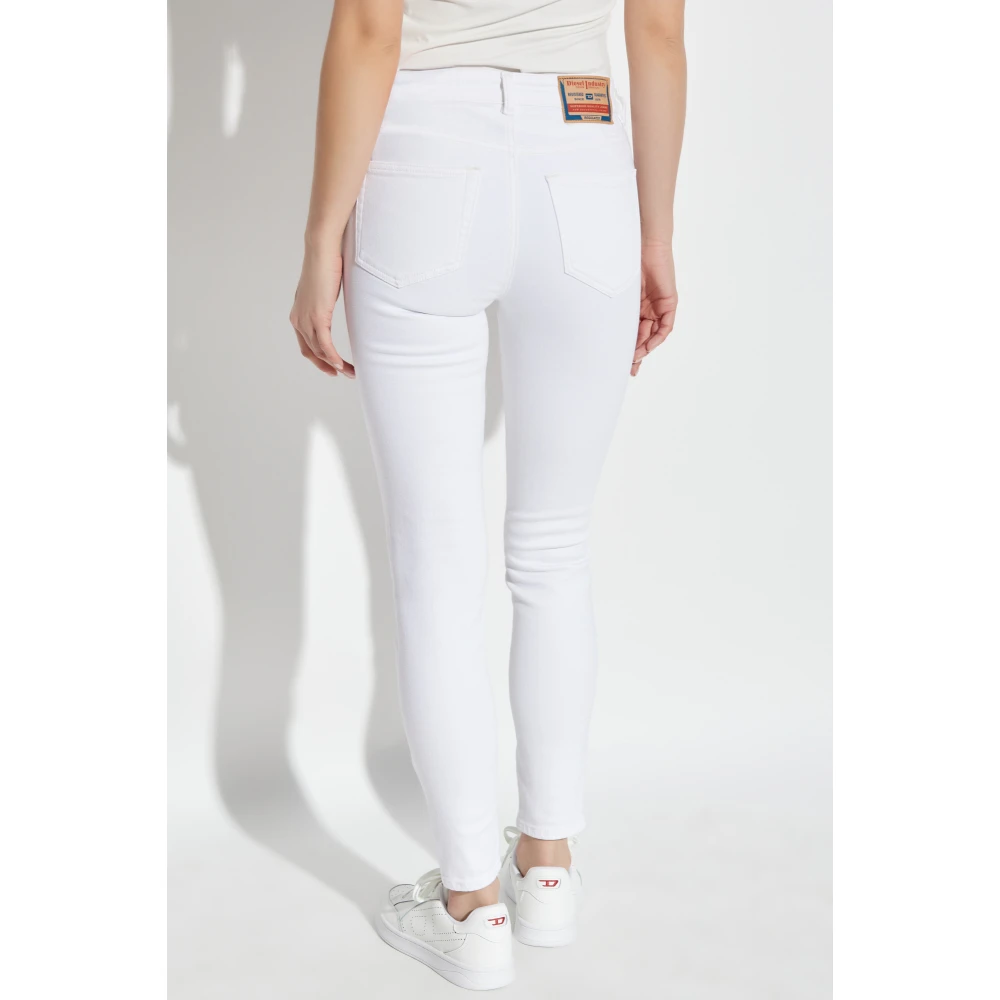 Diesel Jeans 2017 Slandy in super skinny stijl White Dames