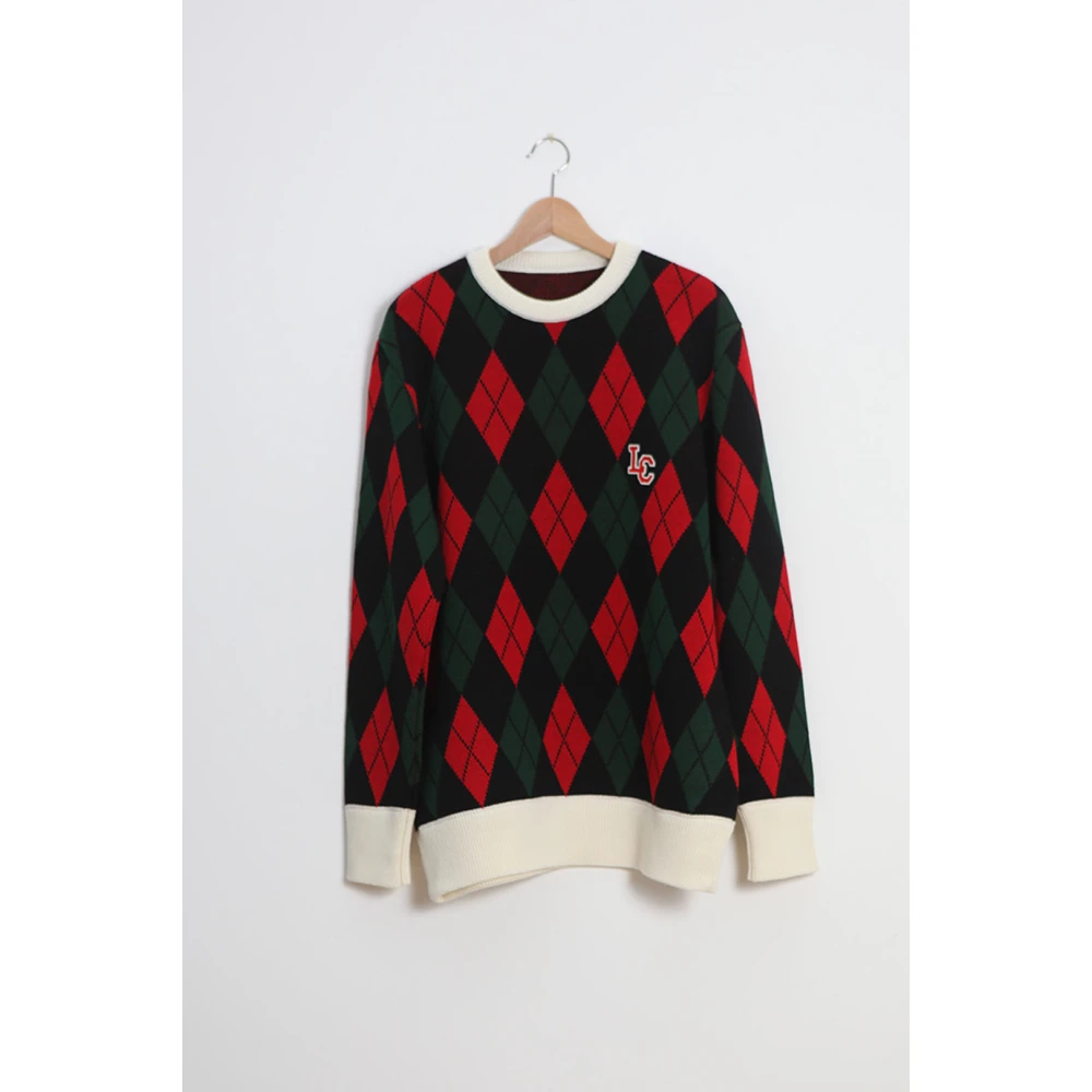 Lc23 Italiaanse Designer Argyle Sweater Multicolor Dames