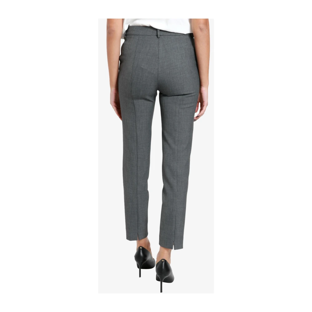 Simona Corsellini Viscose broek met sigarettenpasvorm en splitzakken Gray Dames
