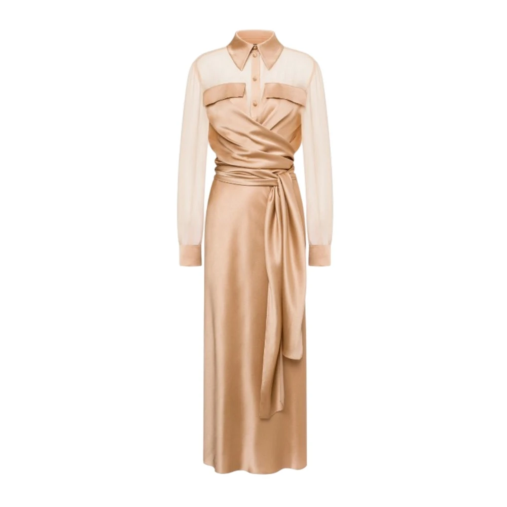 Alberta Ferretti Women's Beige Party Dresses, M, Polyester Dresses And Jumpsuits