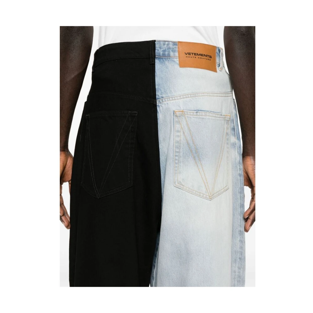 Vetements Contrasterende Panel Wide Leg Jeans Multicolor Heren
