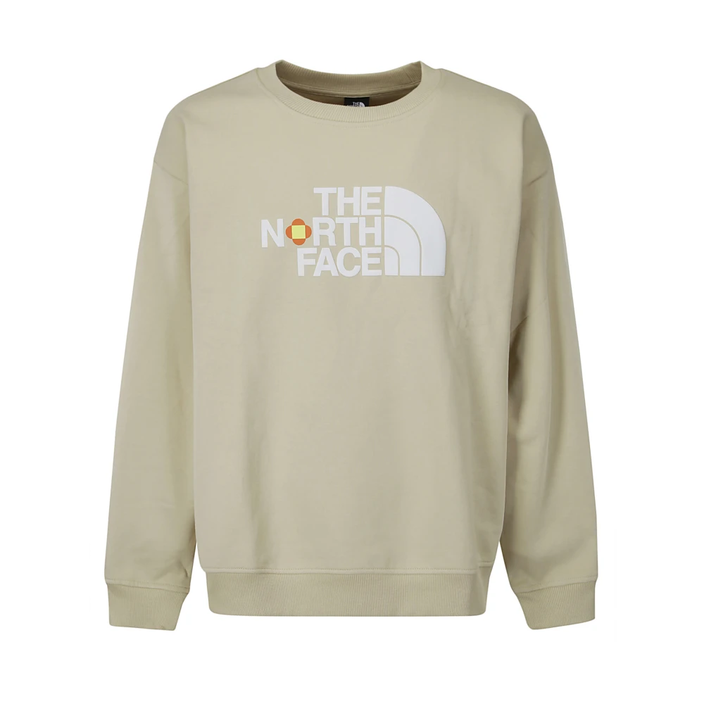 The North Face Beige Logo Sweatshirt met Fleece Interieur Beige Heren