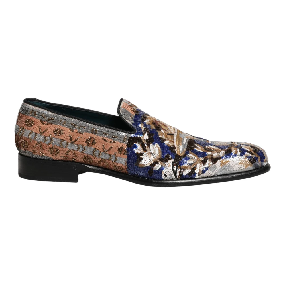 Dolce & Gabbana Embroidered Sequin Loafers - Male - Loafers - Multicolor - 9 Uk - Shoes