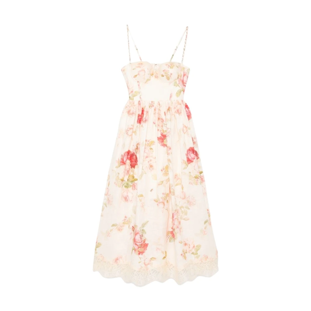 Zimmermann , Midi Dresses, Female, Multicolor, M, Roselight Picnic Midi Dress