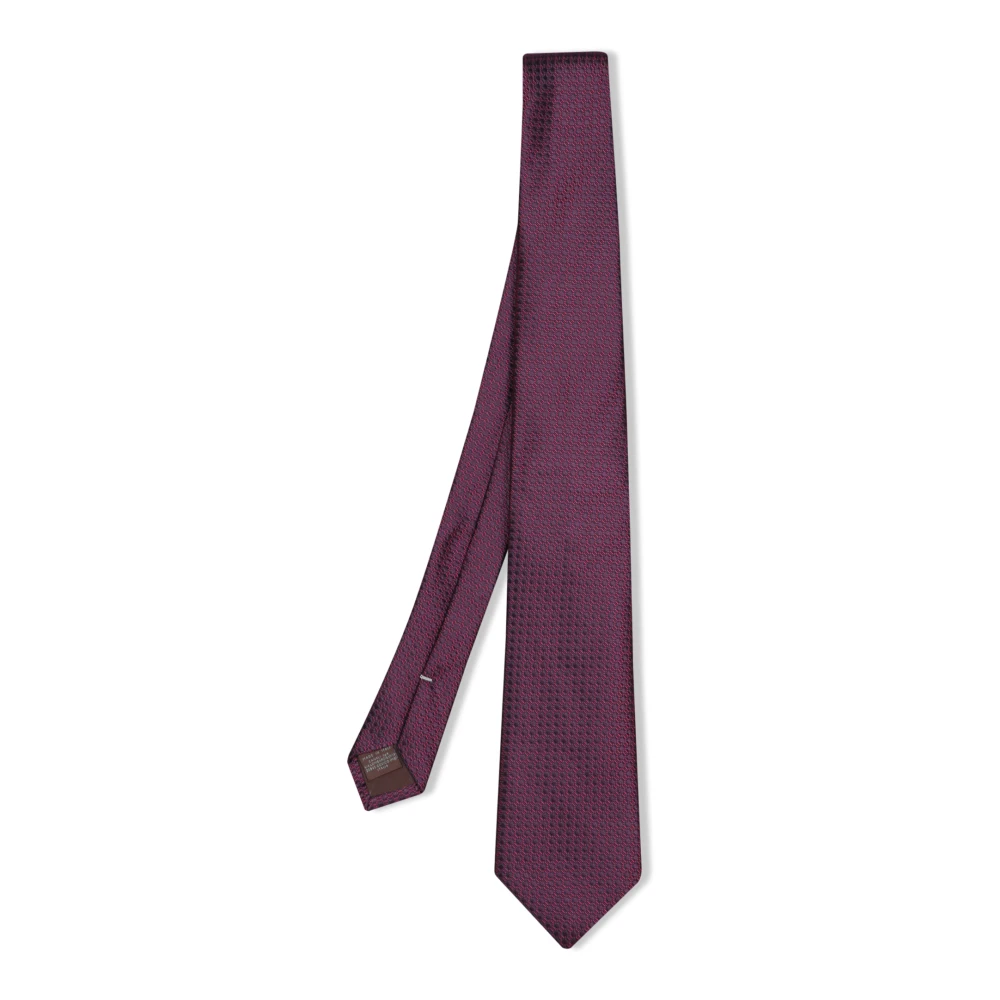 Canali Geometrische Cirkel Zijden Stropdas Paars Purple Heren
