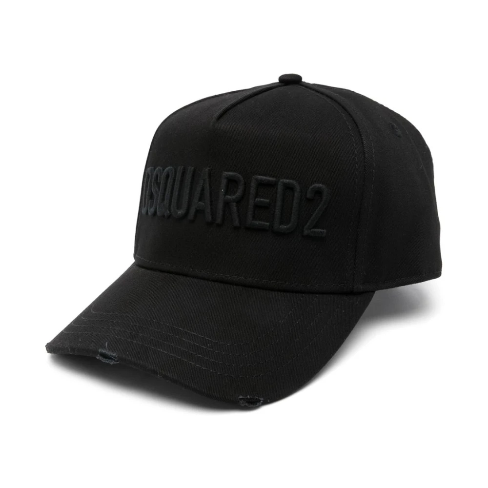 Dsquared2 Men's Black Embroidered Baseball Cap - Hats & Caps - One Size - Accessories
