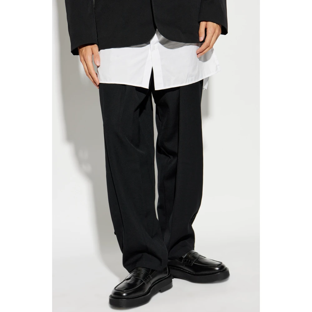 Y-3 Wollen broek Black Heren