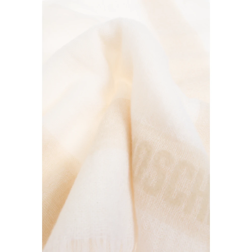 Moschino Kasjmier sjaal met logo Beige Unisex