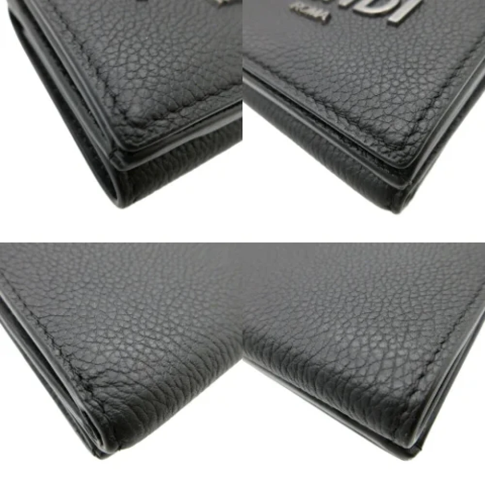 Fendi Vintage Pre-owned Leather wallets Black Unisex