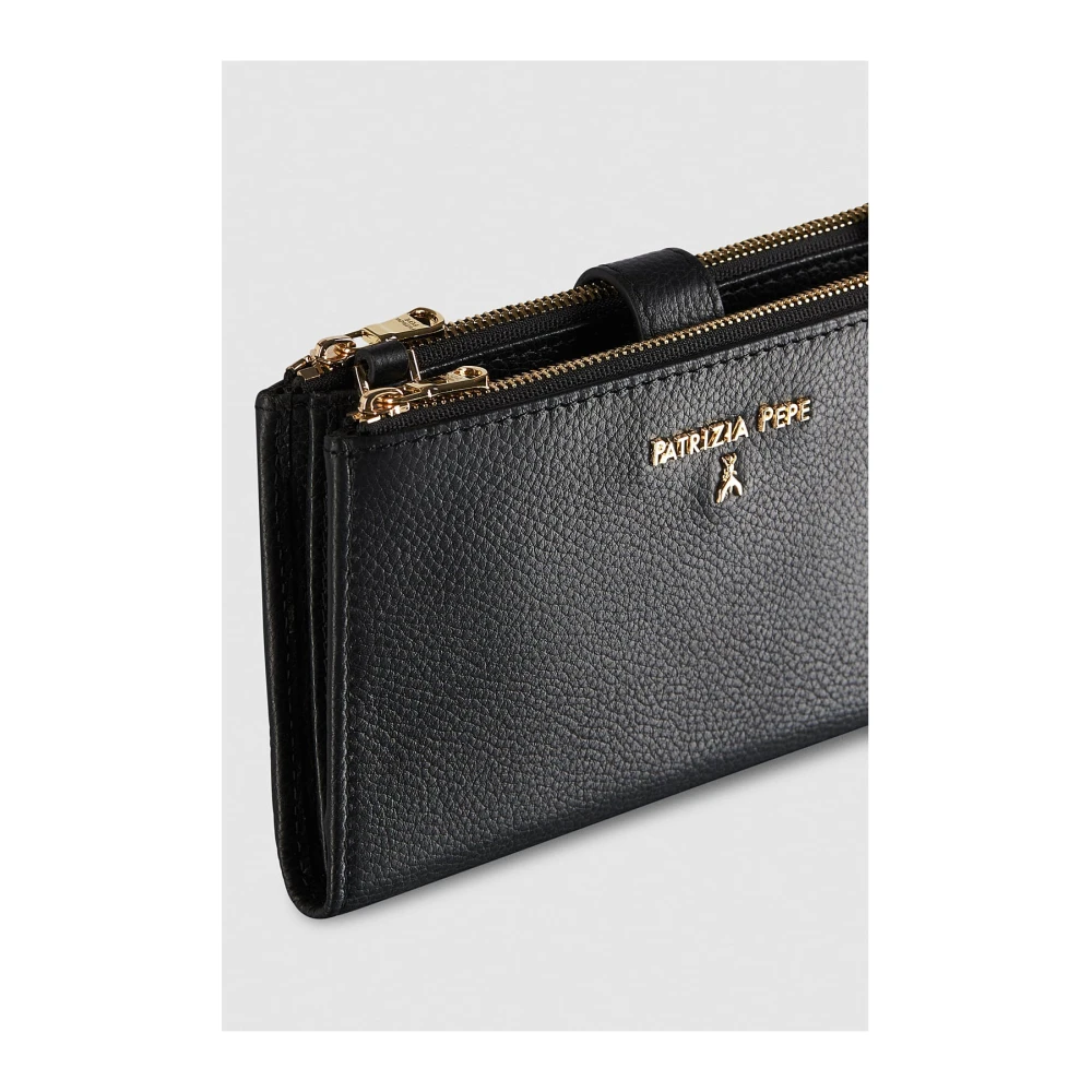 PATRIZIA PEPE Dubbele ritsportemonnee Art. Cq9774L001 Black Dames