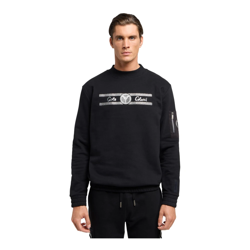 carlo colucci Stijlvol Sweatshirt voor Mannen Black Heren
