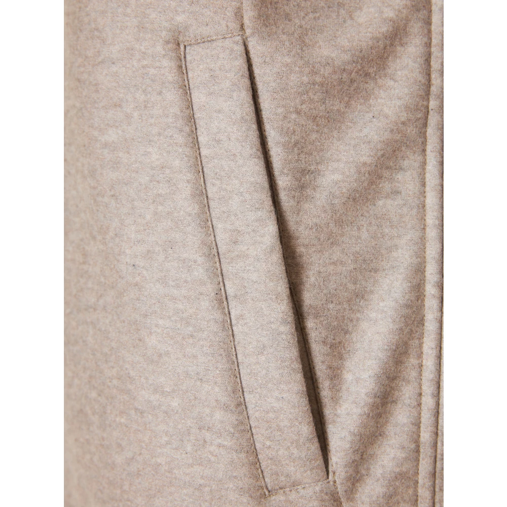 Fedeli Luxe Cashmere Hoodie Italië Beige Heren