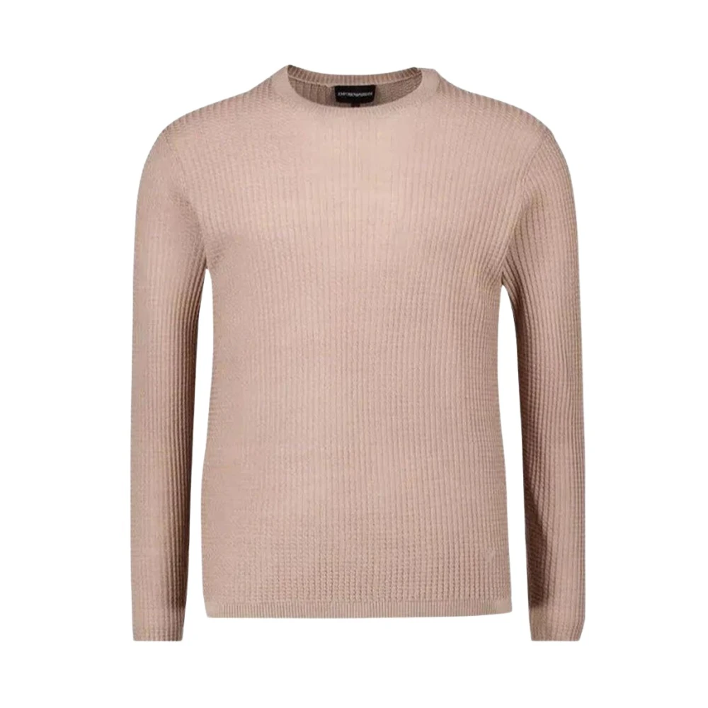 Emporio Armani - Jersey De Cuello Redondo - Knitwear - Hombre - Beige - L