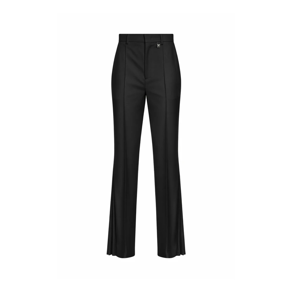 Giuseppe Di Morabito Black Pleated Flared Trousers - Female - Wide Trousers - M - Trousers