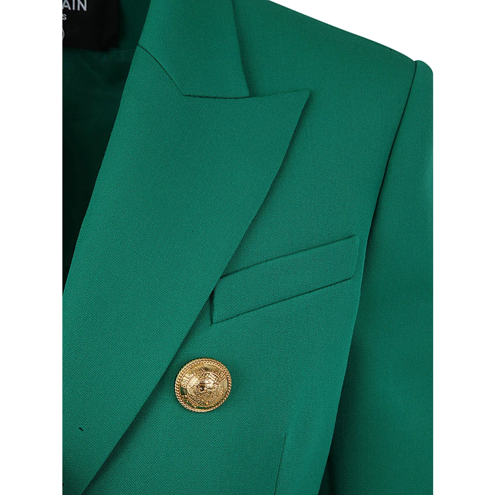 Balmain Emerald Six Button Jas Green Dames