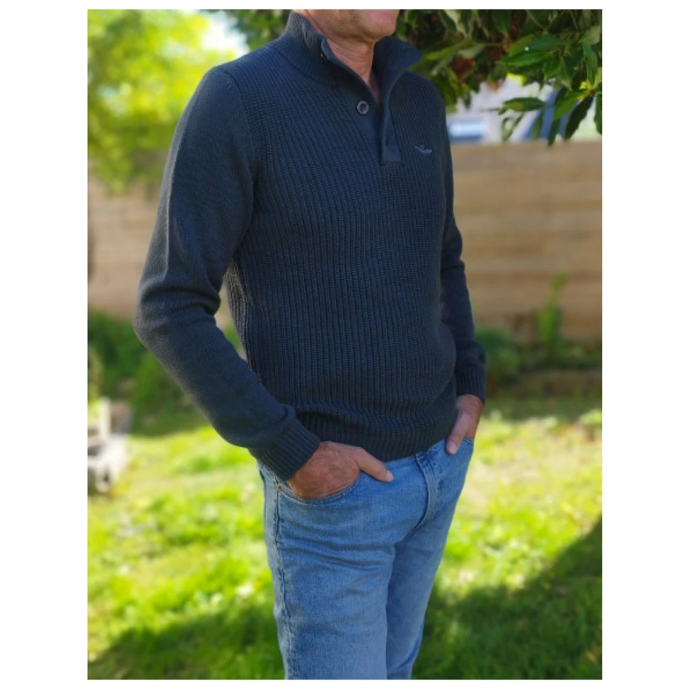 aeronautica militare Gebreide trui met knopen Blue Heren
