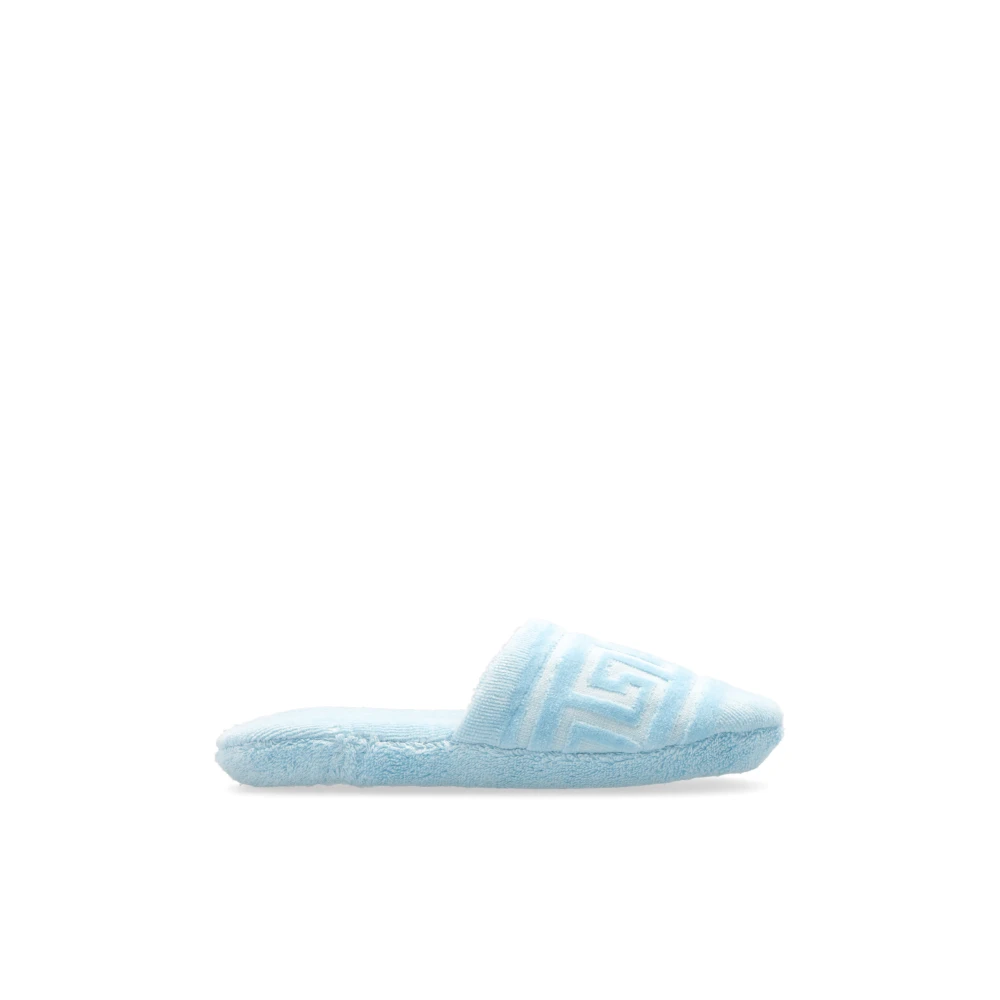 Versace Katoenen slippers met logo Blue Dames