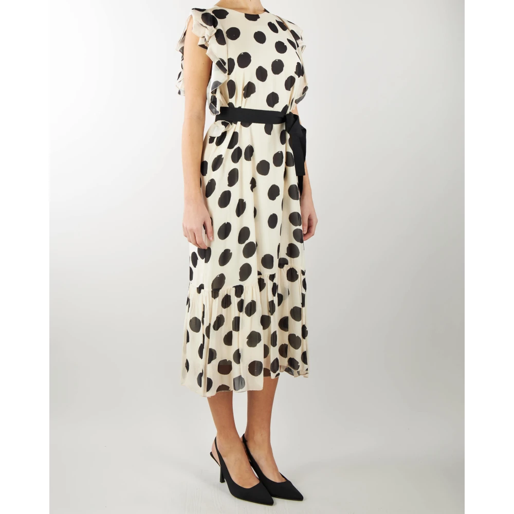 Kaos Jurk met Polka Dot en Riem Multicolor Dames