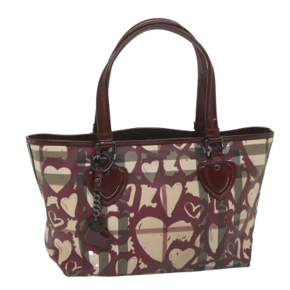 Burberry Vintage Pre-owned Canvas totes Red Dames
