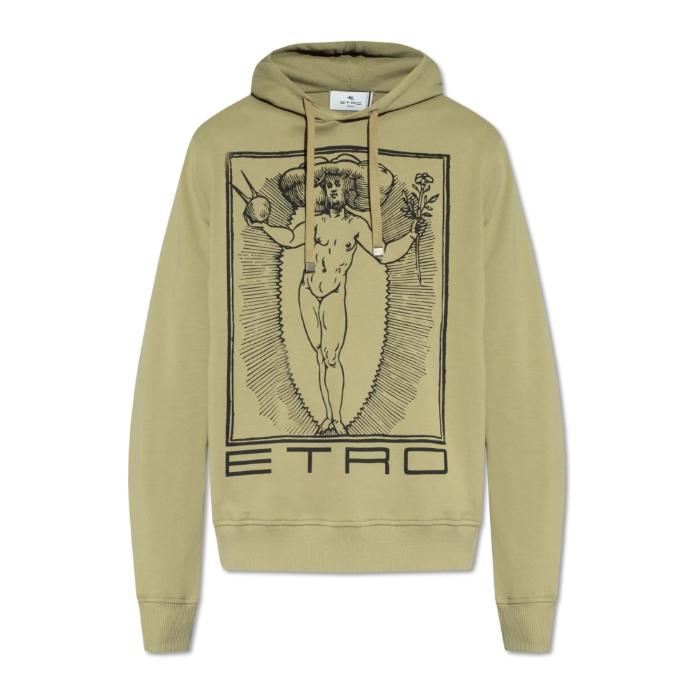 ETRO Bedrukte hoodie Green Heren