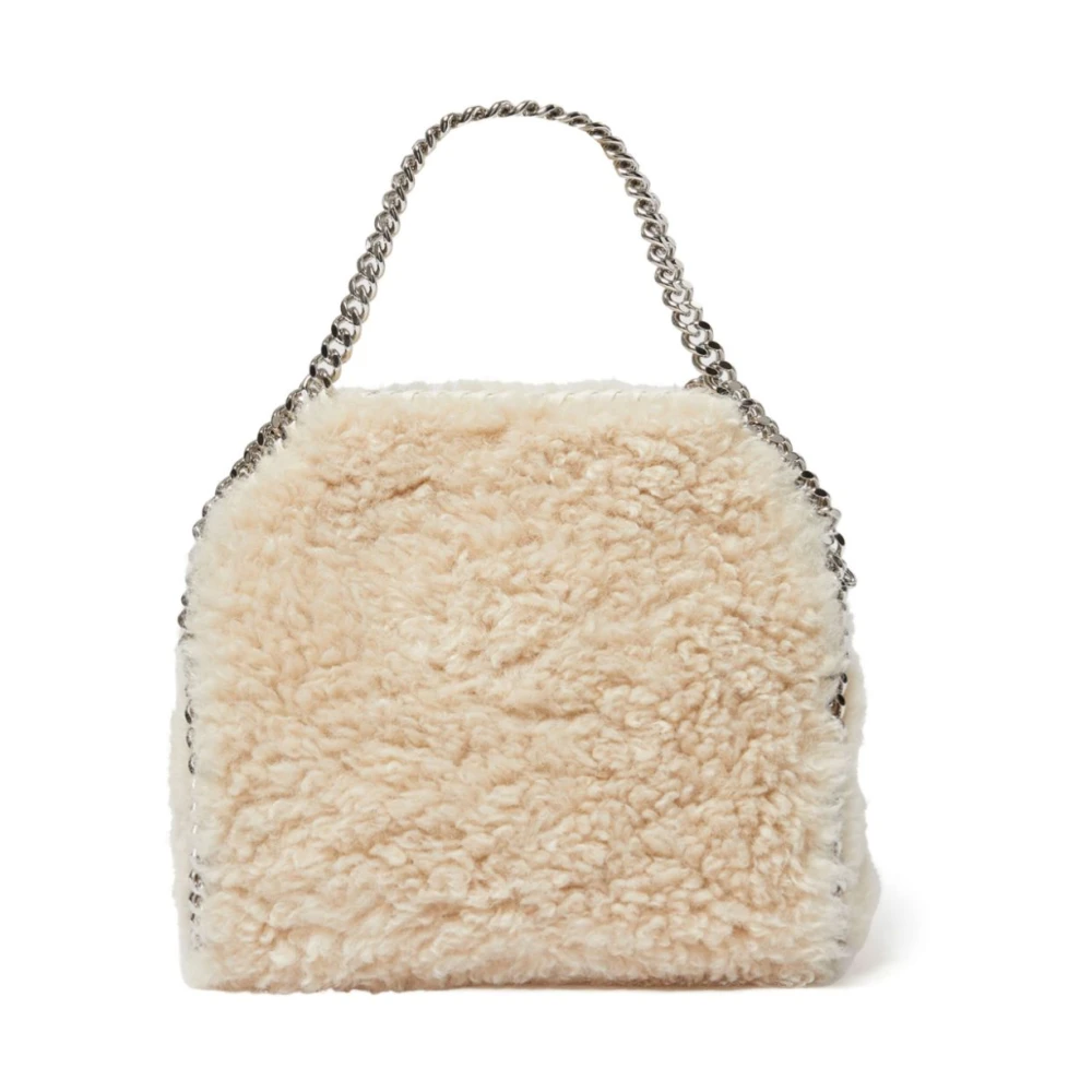 Stella Mccartney Faux-Fur Chain-Link Schoudertas Beige Dames