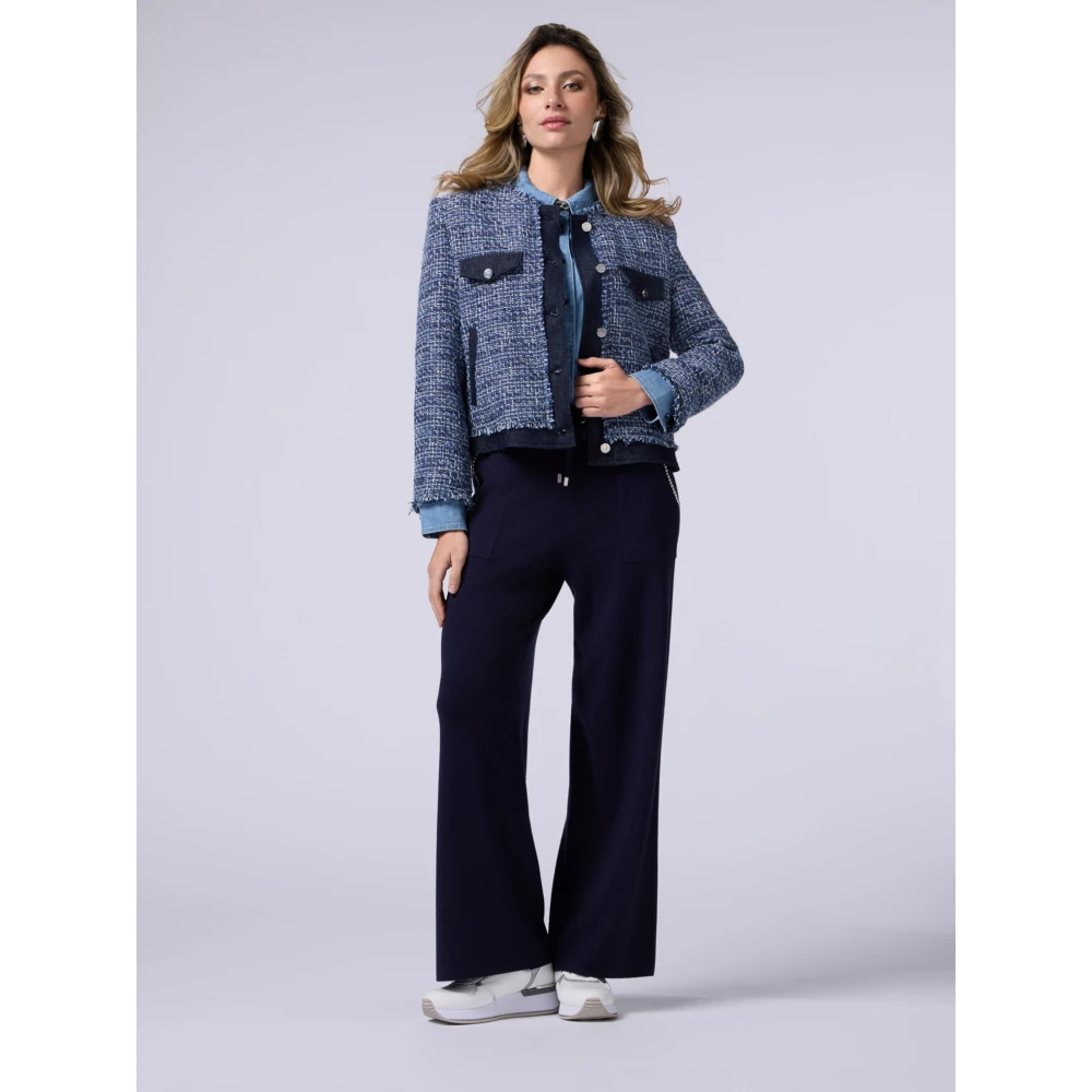 Oltre Gebreide Palazzo Broek Blue Dames
