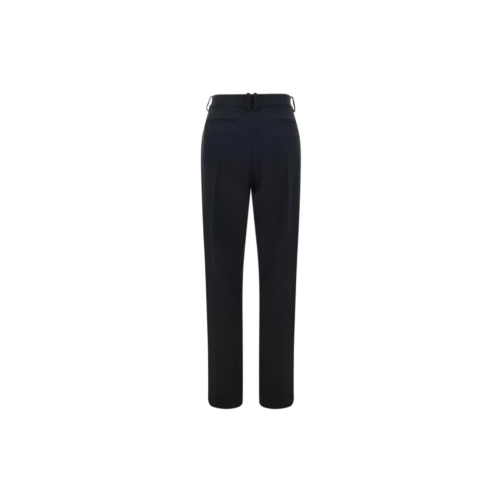The Row Zwarte wollen rechte broek Black Dames