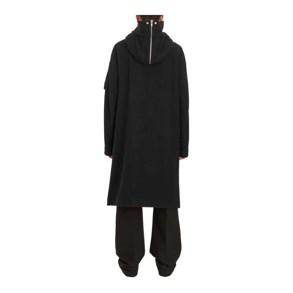 Rick Owens Zwarte Lana Megaparka Jas Black Heren