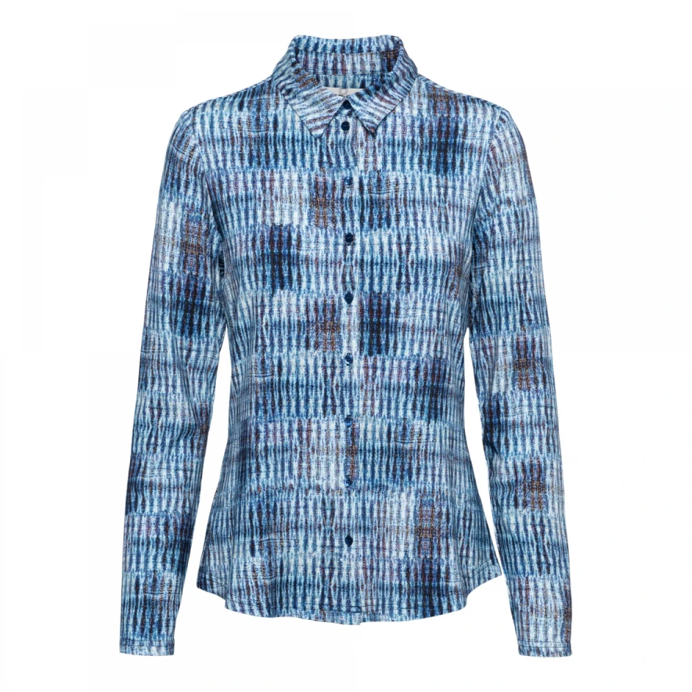 &Co Woman Jersey Blouse met Lange Mouwen Blue Dames