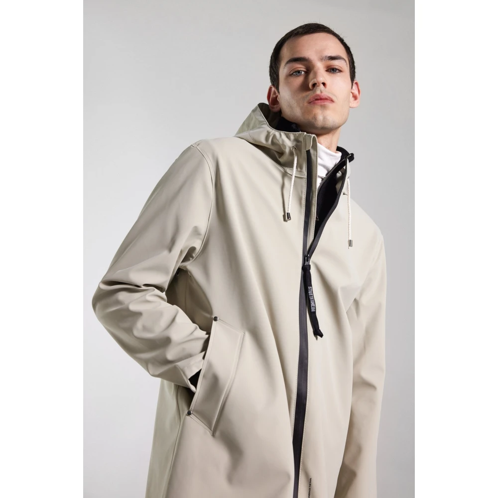 Stutterheim Lichtgewicht Waterdichte Rits Regenjas Beige Heren