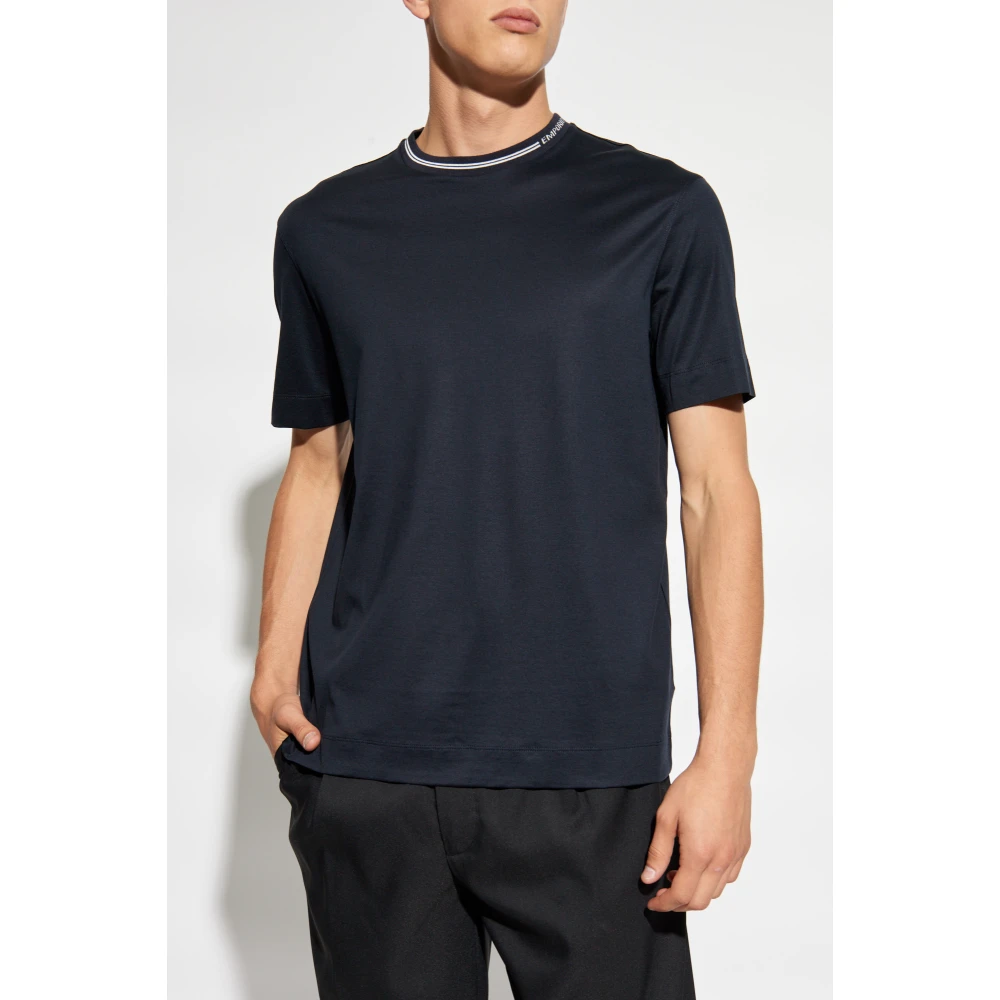Emporio Armani T-shirt met geborduurd logo Blue Heren