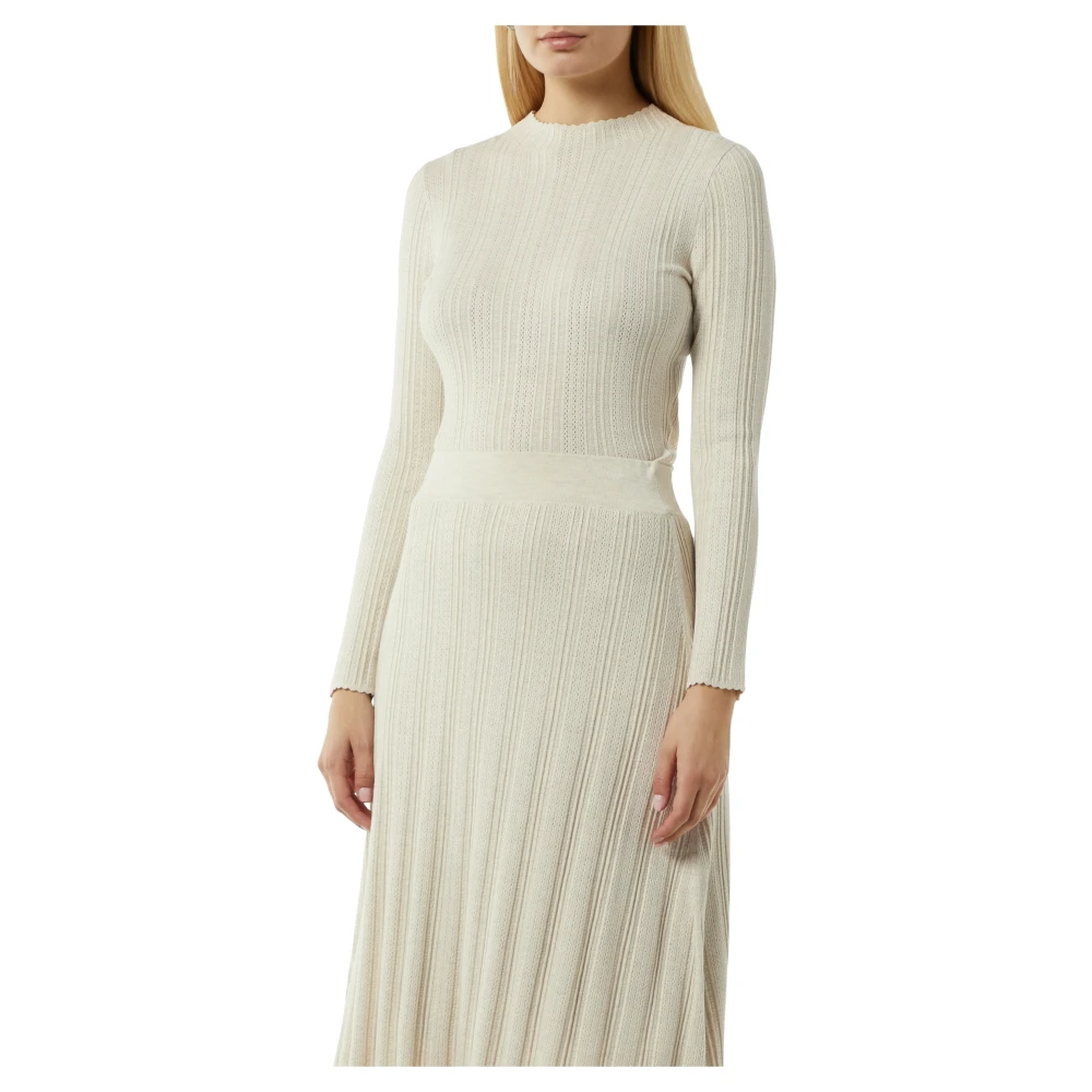 comma Fijngebreide trui met structuurpatroon Beige Dames