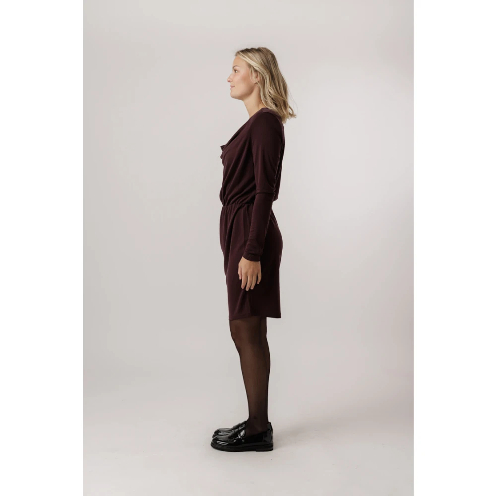 Dante 6 Orion Jersey Mini Jurk Bordeaux Plum Purple Dames