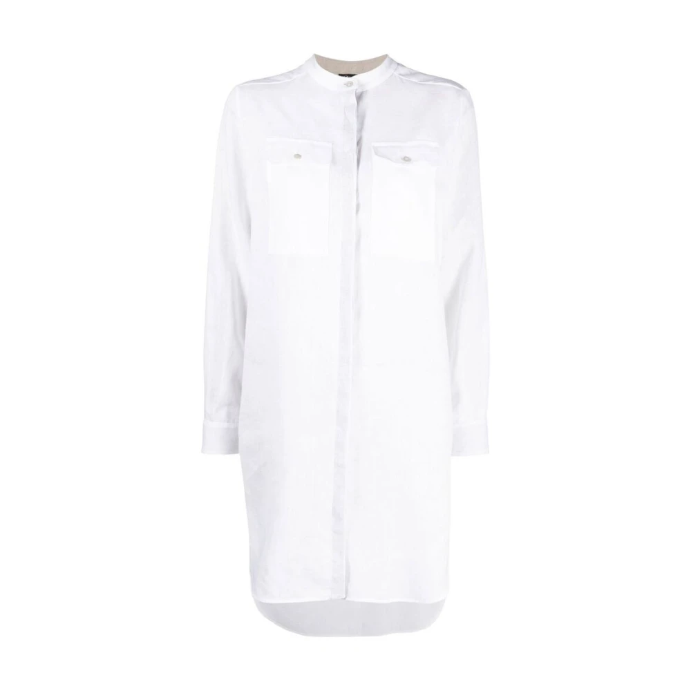 Kiton Lang Linnen Overhemd White Dames