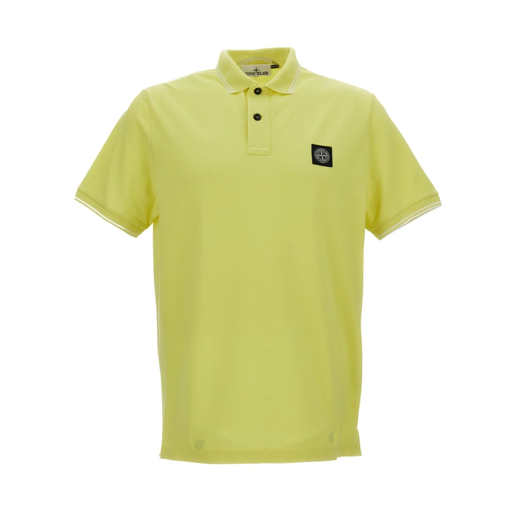 Stone Island Men's Yellow Cotton-Piqué Polo Shirt