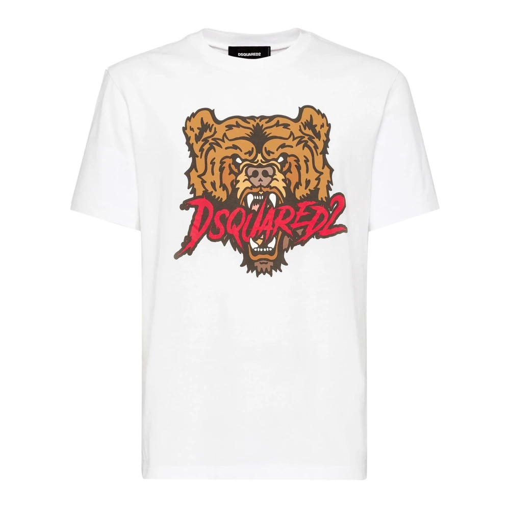 Dsquared2 Grafische Print T-shirt Wit White Heren