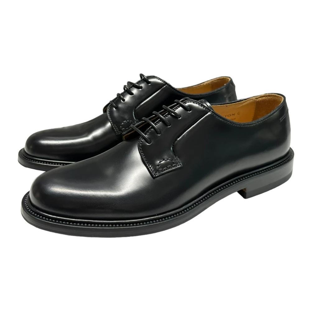 Mille885 Leren veterschoenen met rubberen zool Black Heren