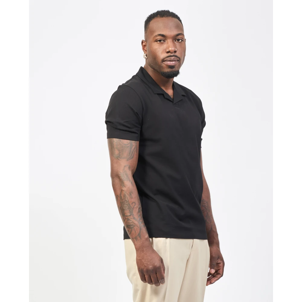 Hugo Boss Zwarte katoenen poloshirt regular fit Black Heren