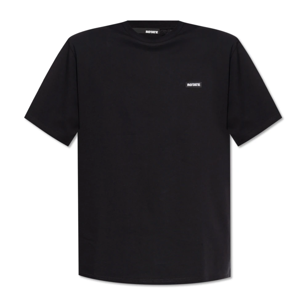 Rotate Birger Christensen T-shirt met logo Black Dames