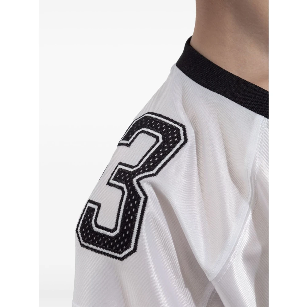 Adidas V-hals T-shirt met zwarte details White Dames
