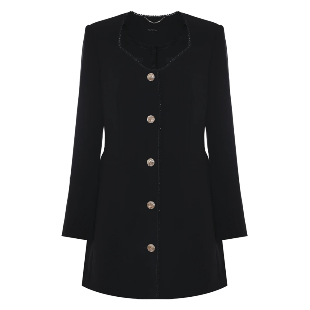 Kocca Metallic Button Blazer Jurk Black Dames