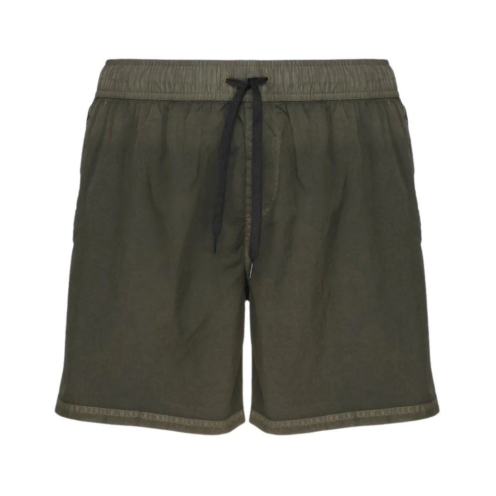 RefrigiWear Army Green Nylon Shorts med Elastisk Midja Green, Herr